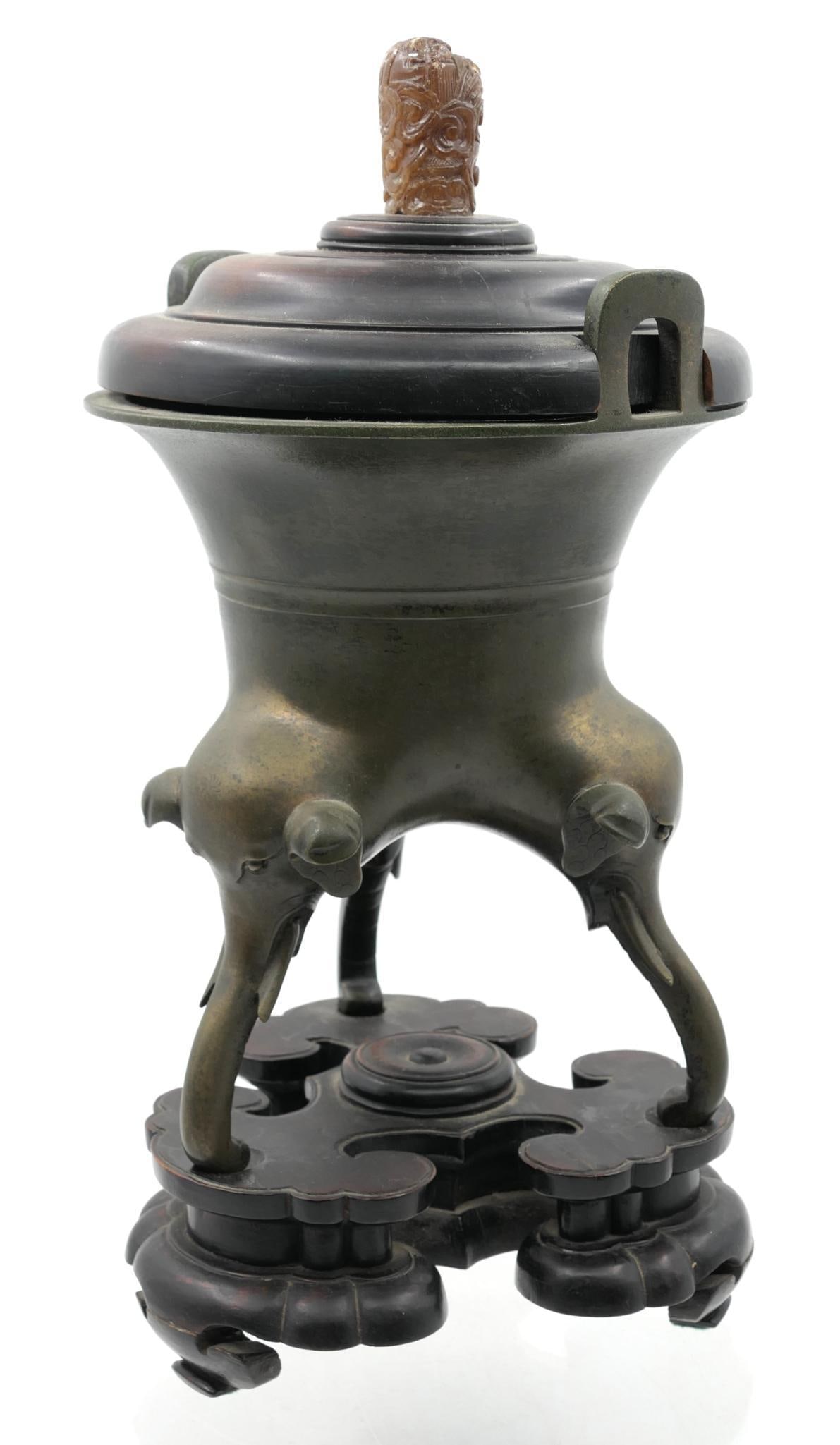 Qing Dynasty Bronze Elephant Censer (1 of 7)
