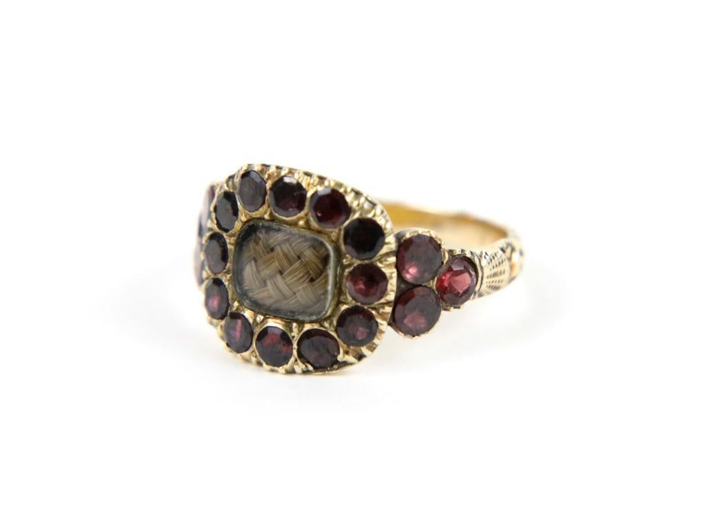 14K Gold Hair Ring with Garnets (1 of 5)