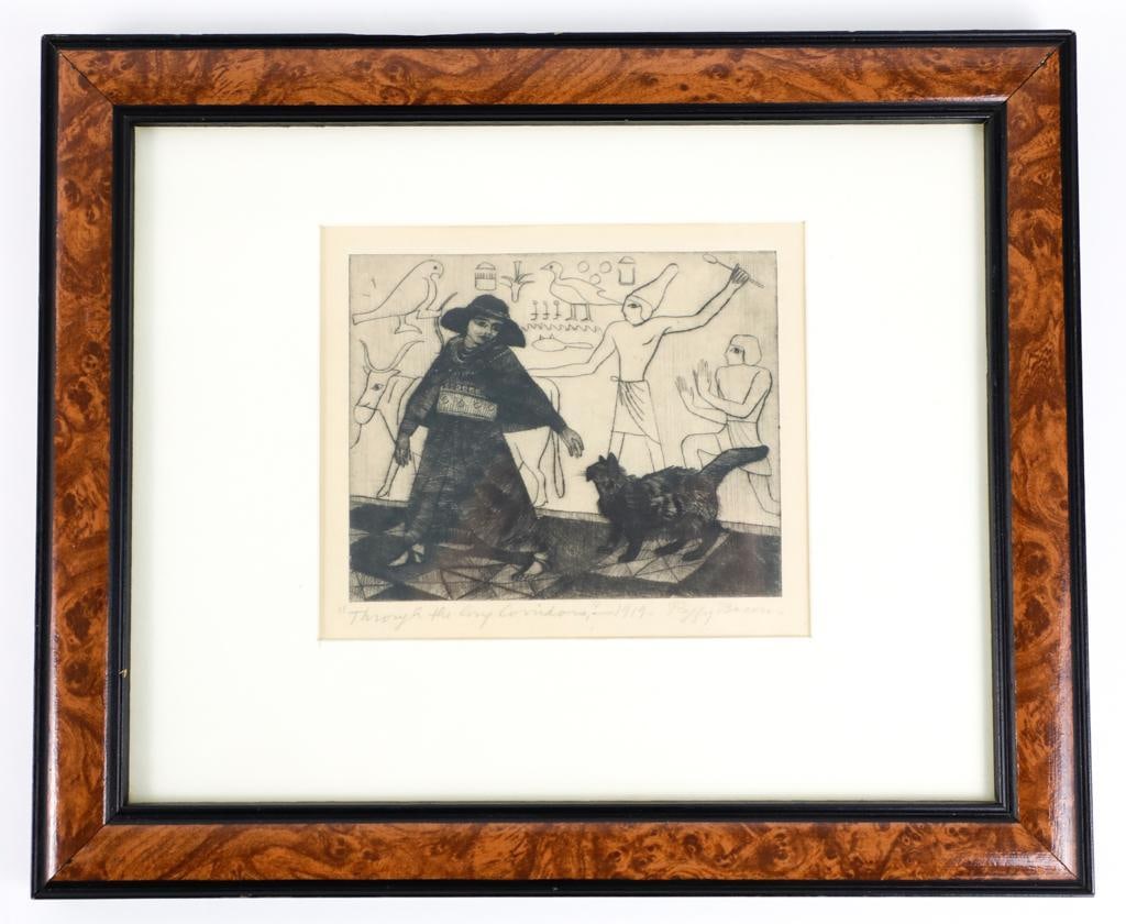 Etching "Through the Long Corridors" by Peggy Bacon (1 of 12)