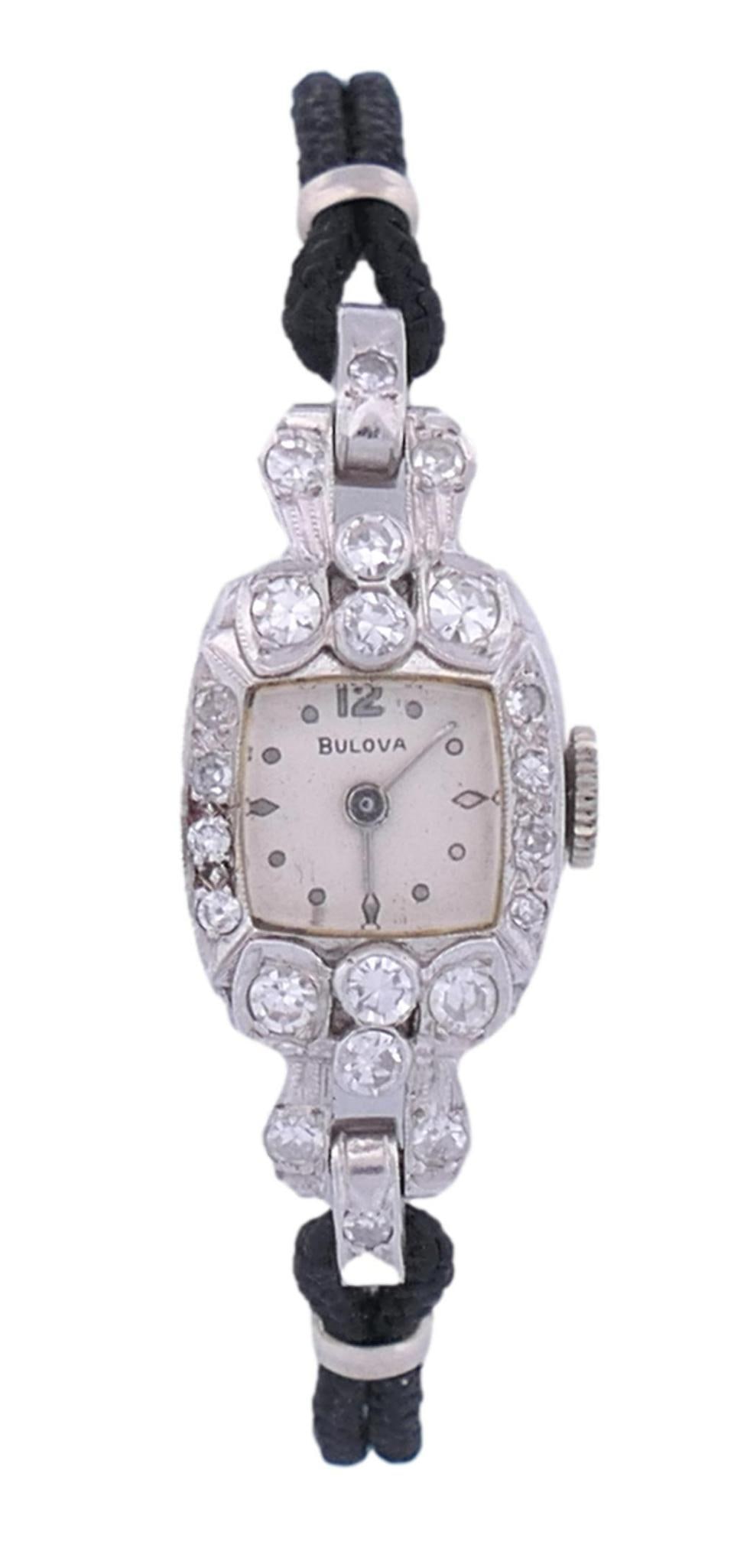 Bulova Platinum & Diamond Cocktail Watch (1 of 5)
