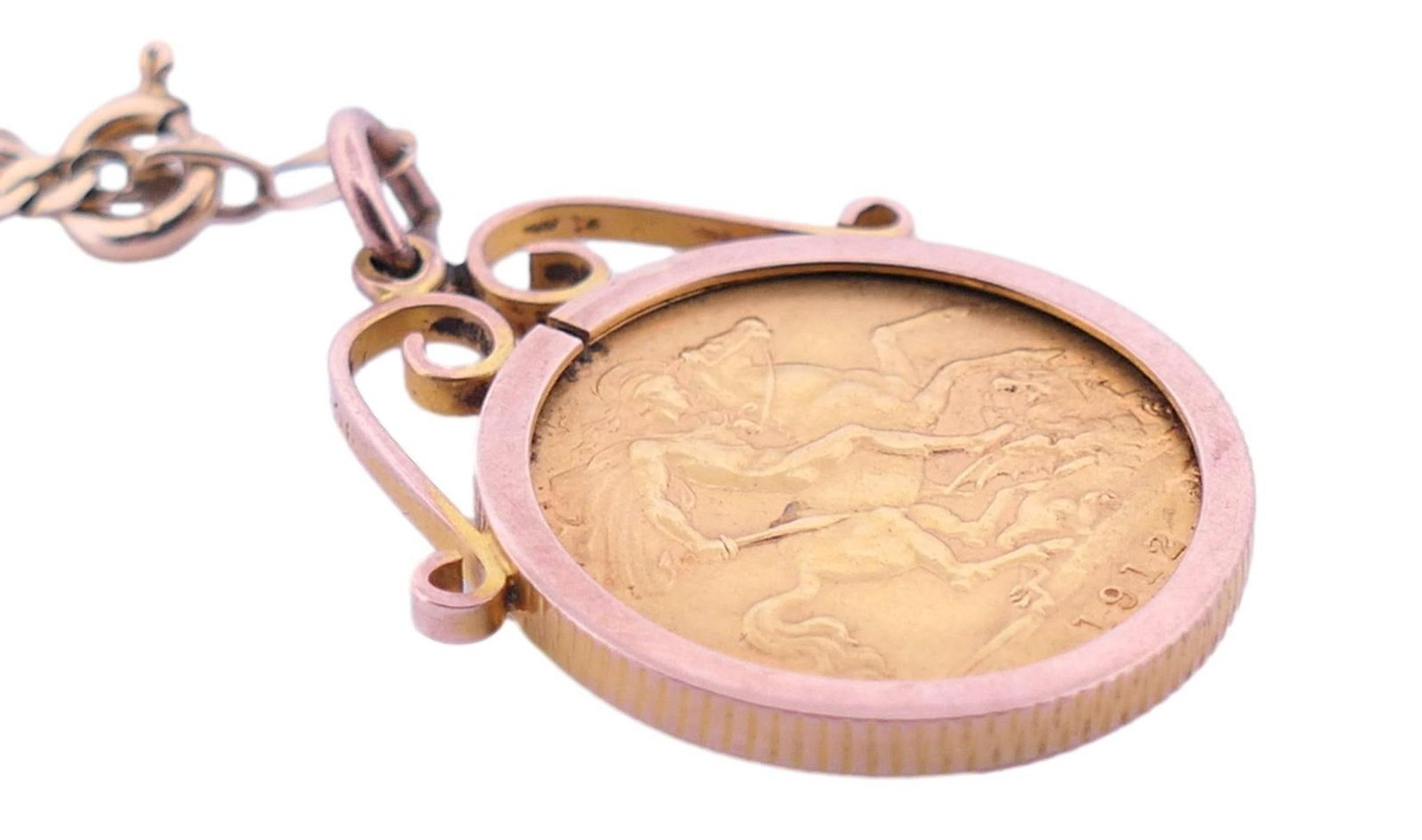 1912 Half Sovereign Gold Coin with 10K Chain (1 of 5)