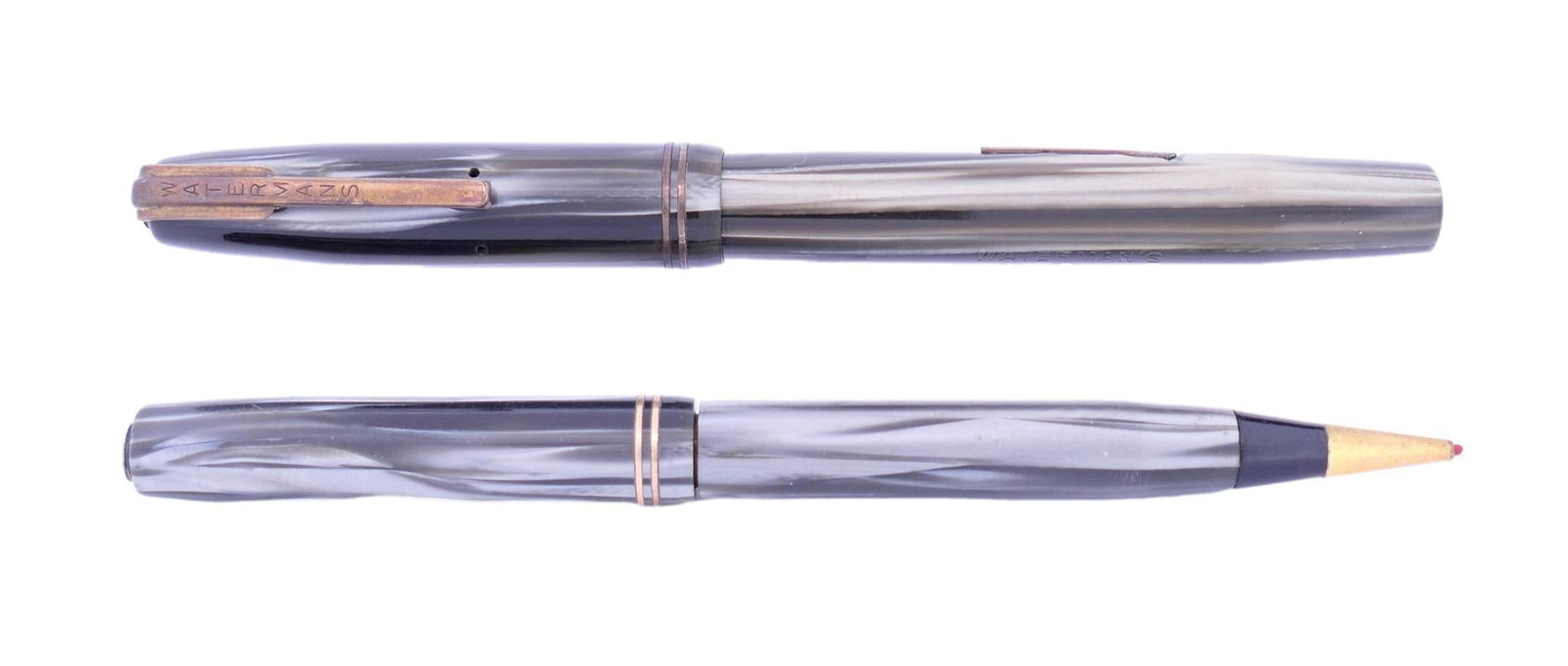 Waterman's Ideal Gray Marbleized Fountain Pen & Pencil Set (1 of 4)