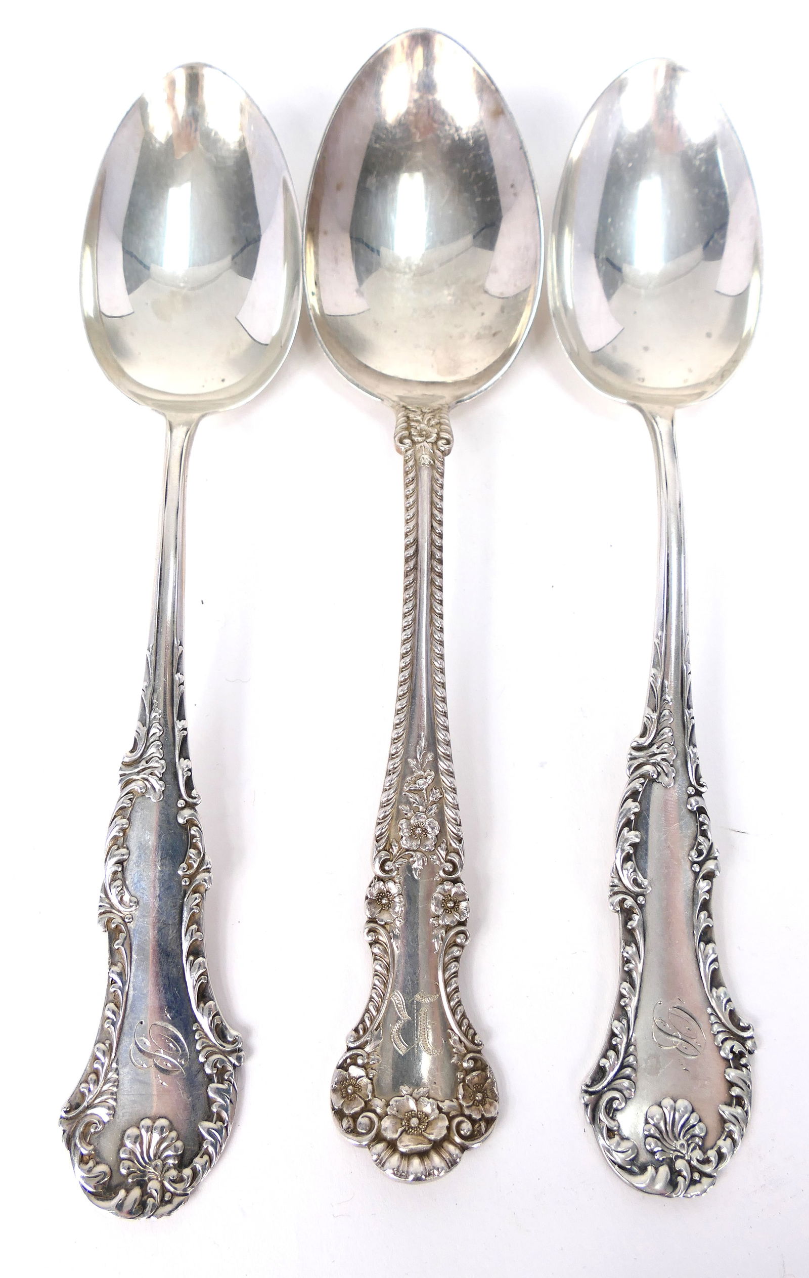 Three Ornate Sterling Silver Spoons (1 of 4)