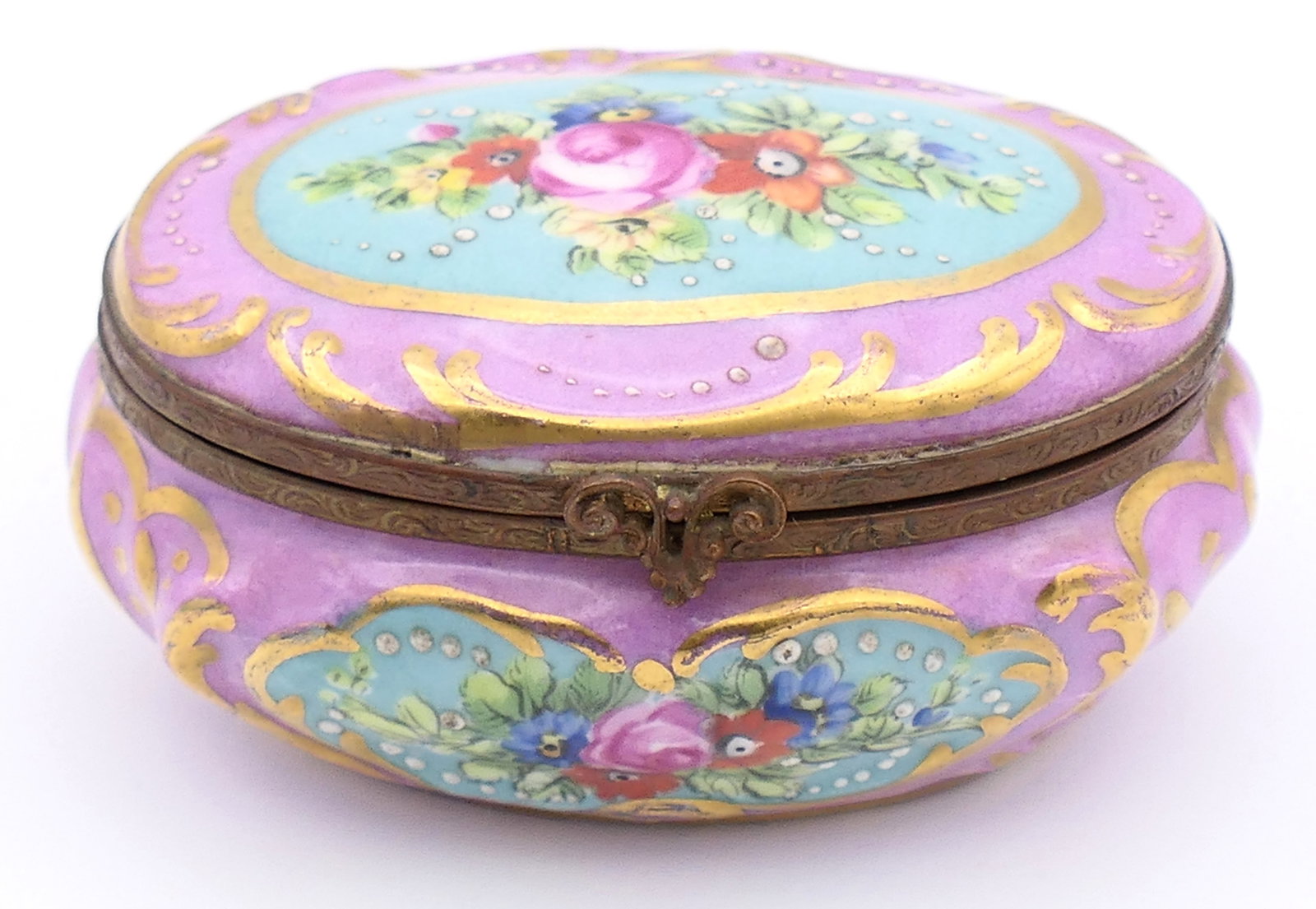 Antique Sevres Pink Trinket Box (1 of 7)