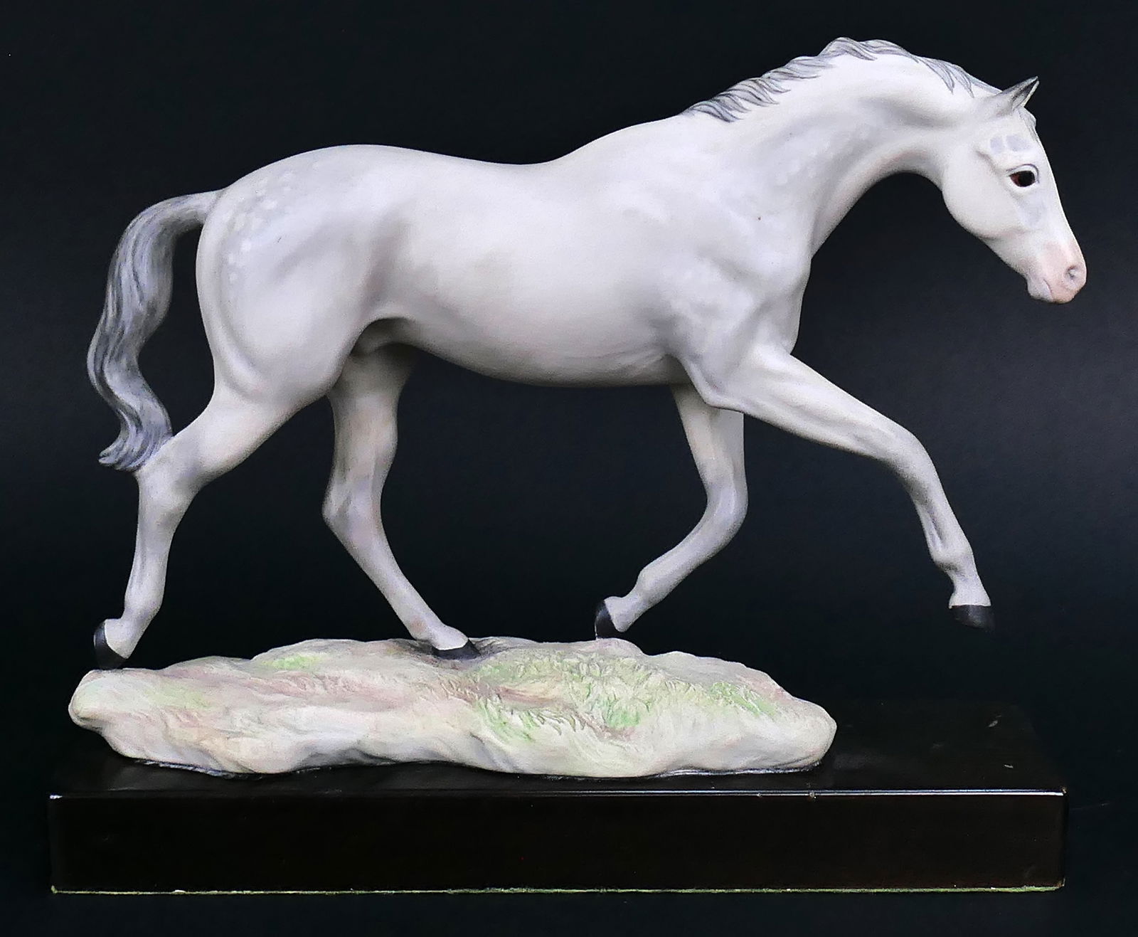 Cybis "The Stallion" Porcelain Statue: Porcelain statue by Cybis titled "The Stallion" (white version), signed and numbered 322 on the back of the base. Size: 12"w x 10"h