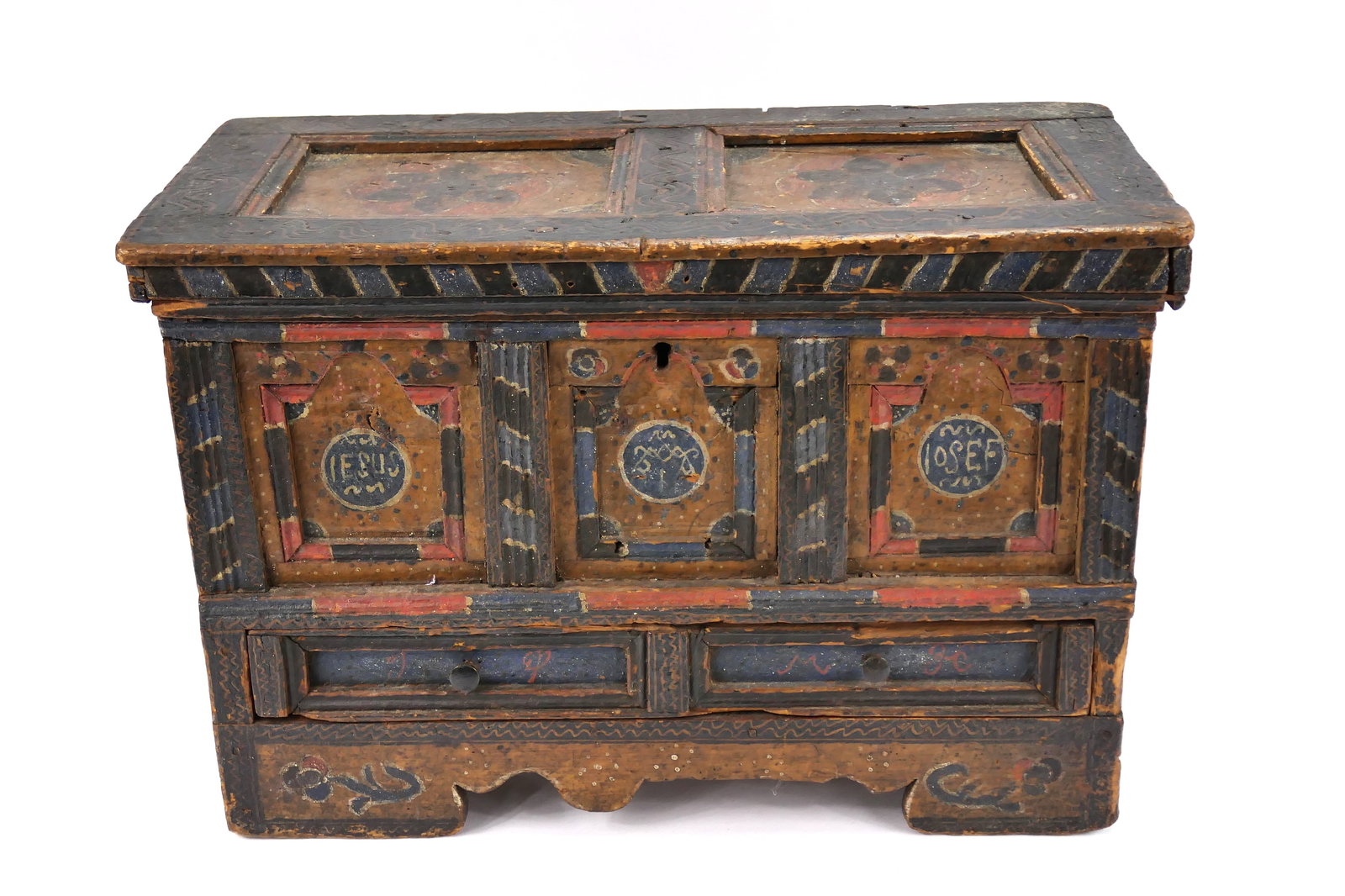Antique Hand Carved Miniature Chest (1 of 10)