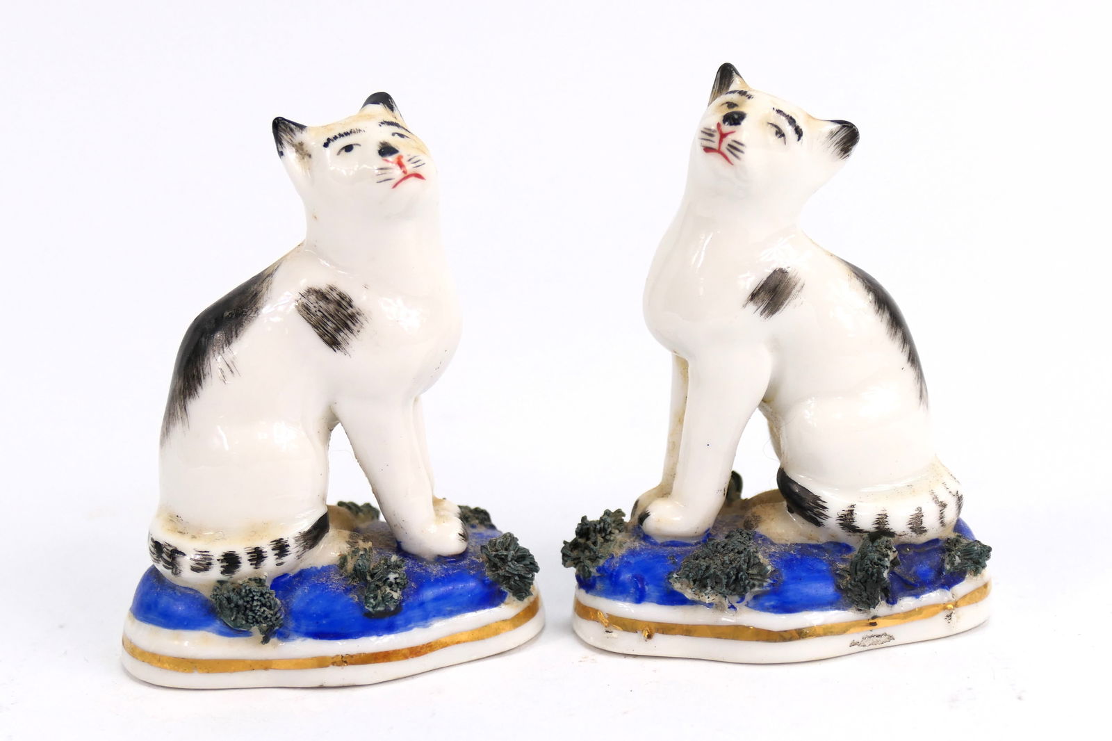 Staffordshire Porcelain Cat Figurine Pair (1 of 6)