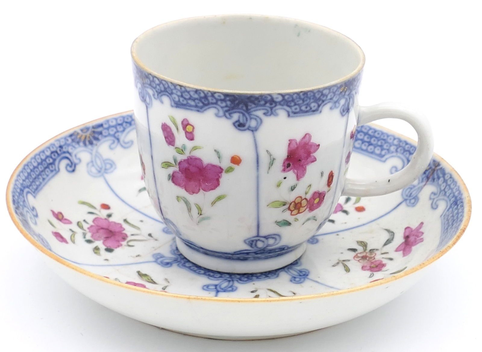 Antique Chinese Famille Rose Teacup and Saucer (1 of 8)