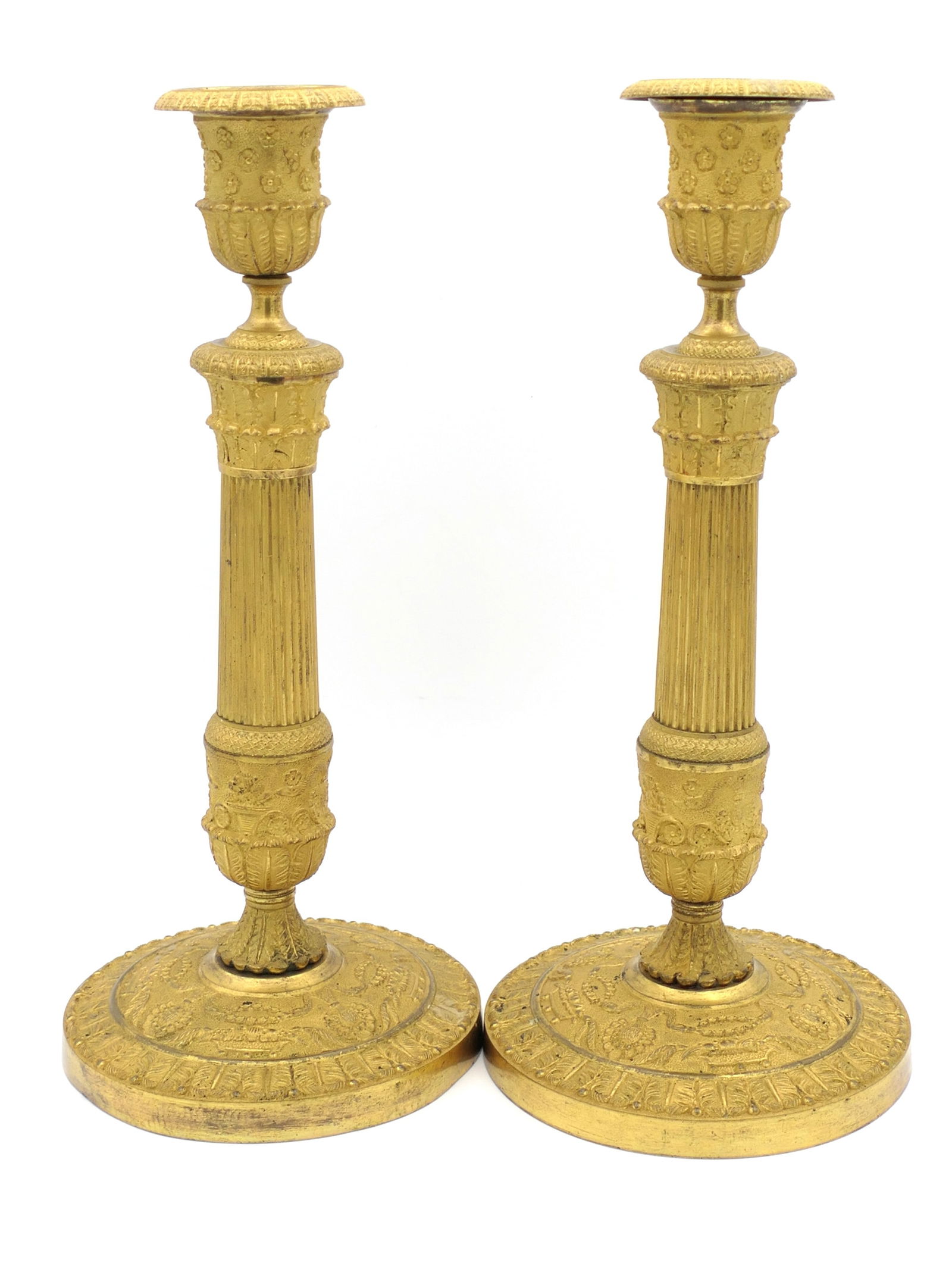 Brass Candlestick Pair with Urn Style Holder (1 of 5)