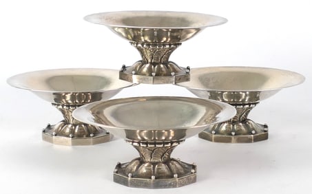 Set of Four Georg Jensen Sterling Silver Compote Set