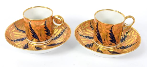 Pair of Flight & Barr Coffee Cans and Saucers