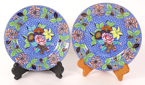 Pair of Antique Spode Pearlware Plates
