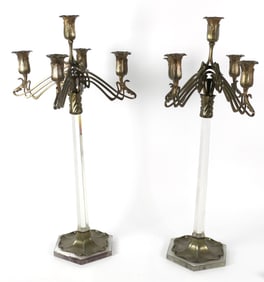 Pair of Art Nouveau Style Candelabras