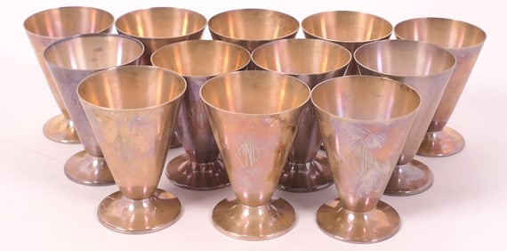 Set of Twelve Ariston Sterling Cups
