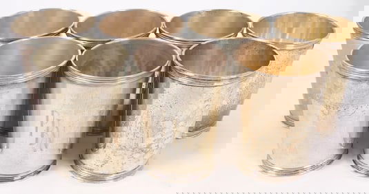 Eight Manchester Sterling Julep Cups
