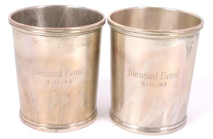 Pair of Lemon & Son Sterling Julep Cups