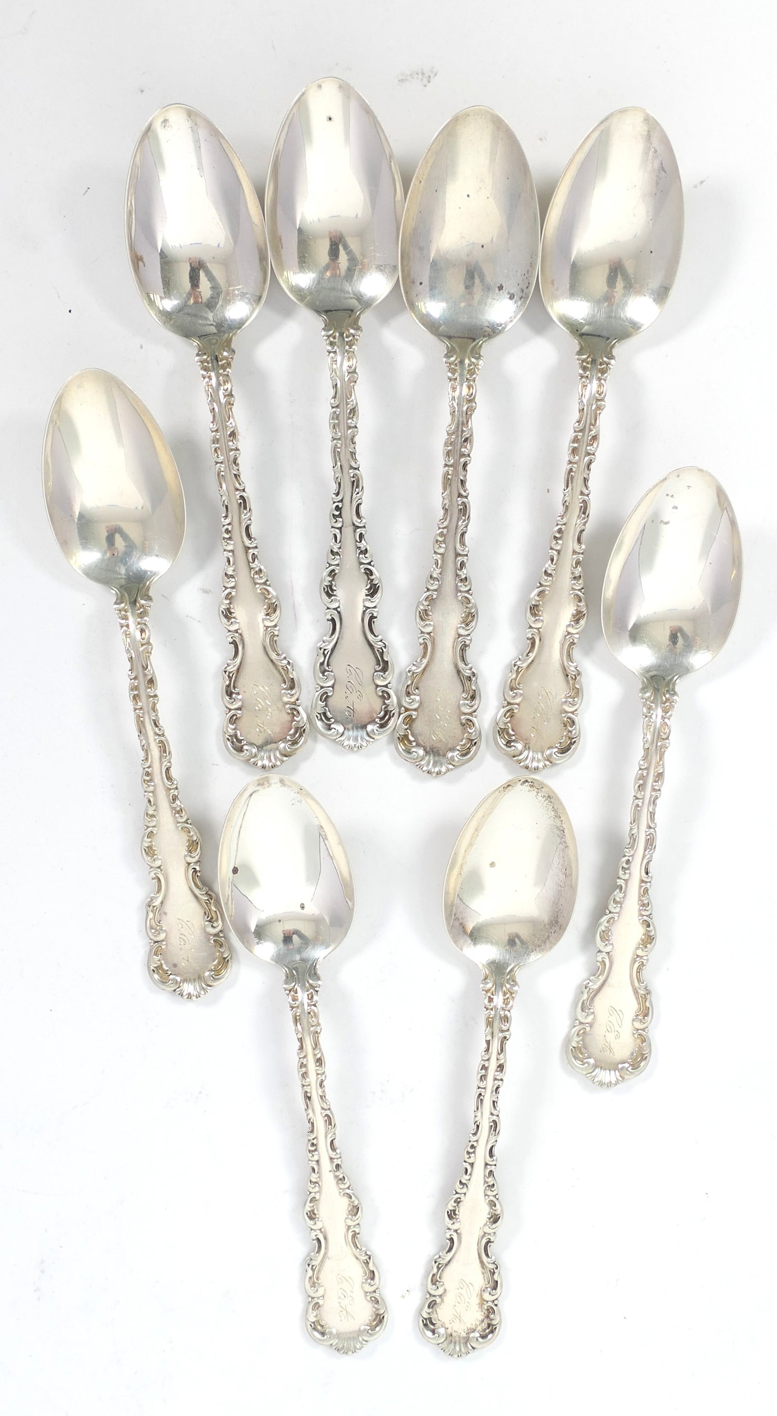 Set of Eight Whiting Sterling Teaspoons (1 of 7)