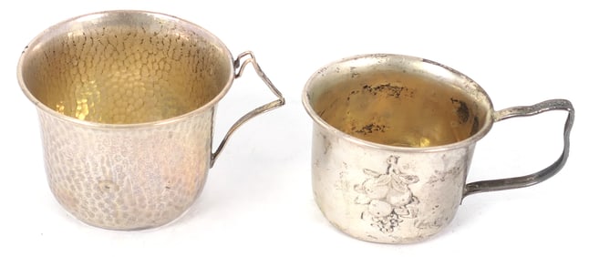 Three Sterling Baby Cups