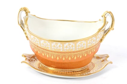 Antique Fight, Barr & Barr Orange and White Sucrier