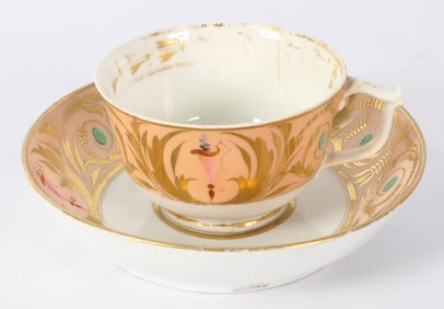 Antique Derby Teacup and Saucer