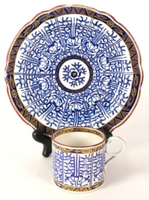 Antique Royal Worcester Coffee Can and Large Saucer