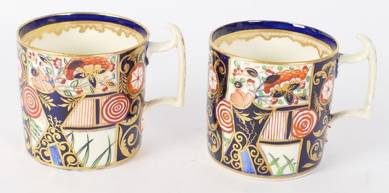 Pair of Derby Coffee Cans in Imari Pattern