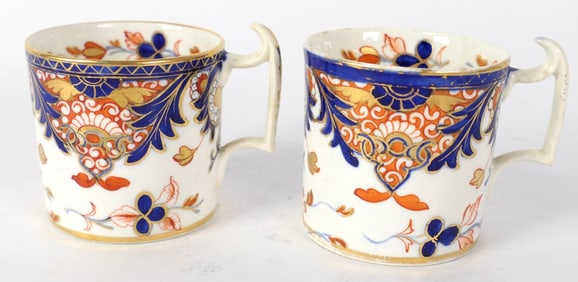 Pair of Antique Derby Coffee Cans