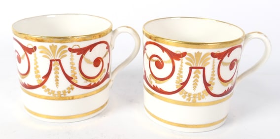 Pair of Antique Coalport Coffee Cans
