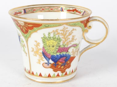 Chamberlain Worcester Coffee Cup with Dragon Pattern