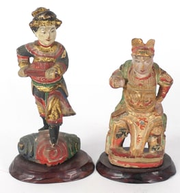 Two Hand Carved Chinese Figures