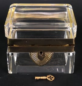 Crystal Cut Hinged Top Hanky Box