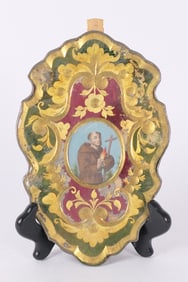 Hand Painted Religious Glass Plaque