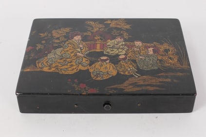 Antique Paper Mache Stamp Box