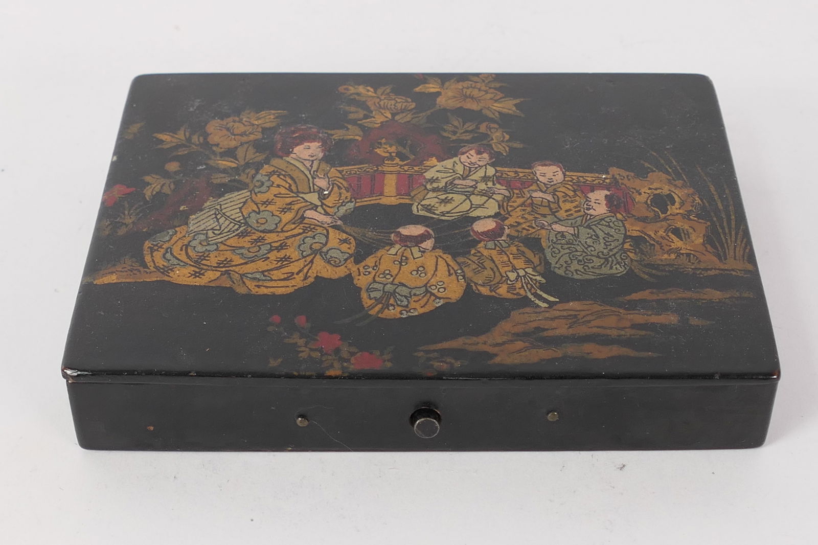 Antique Paper Mache Stamp Box (1 of 6)