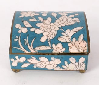 Blue and White Cloisonne Vanity Box