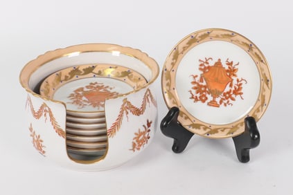 Hand Painted Porcelain Coaster Set