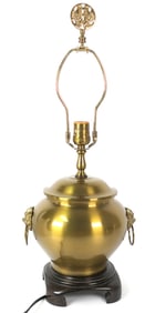 Foo Dog Brass Ginger Jar Style Lamp