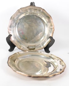 Two Christofle Trays with Ruffled Rims