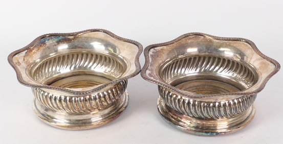 Pair of Silverplate Wine Coasters