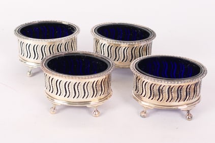 Set of Four Ellis Barker Silverplate Salt Cellars