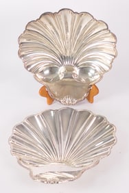 Pair of English Silverplate Shell Serving Dishes