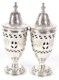 Pair of Ellis Barker Silverplate Salt and Pepper Shakers