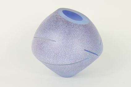 Asymmetrical Art Glass Vase by Curtis Brock