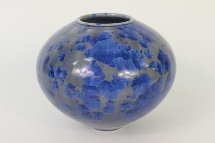 Crystalline Glazed Blue Vase