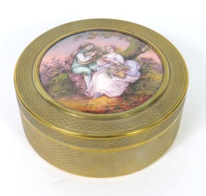 Courting Couple Brass Box