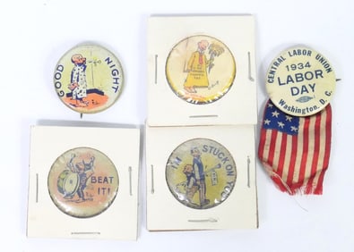 Four Fisher Mutt & Jeff Pins