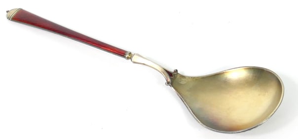 David Anderson Red Enamel Jelly Spoon
