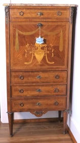 18th Century Louis XV Walnut Marquetry Secretary