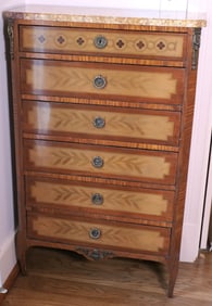 1920's French Marble Top Lingerie Chest