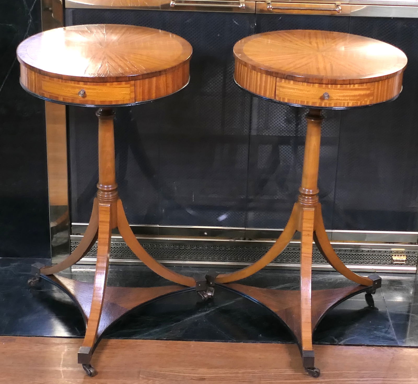 Pair of Neo-Classical Style Pie Wedge Tables (1 of 10)